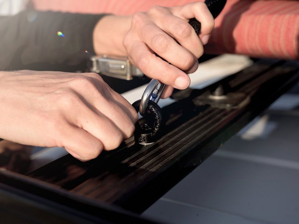 Black Steel Tie Down Rings for Slimline II Roof Rack